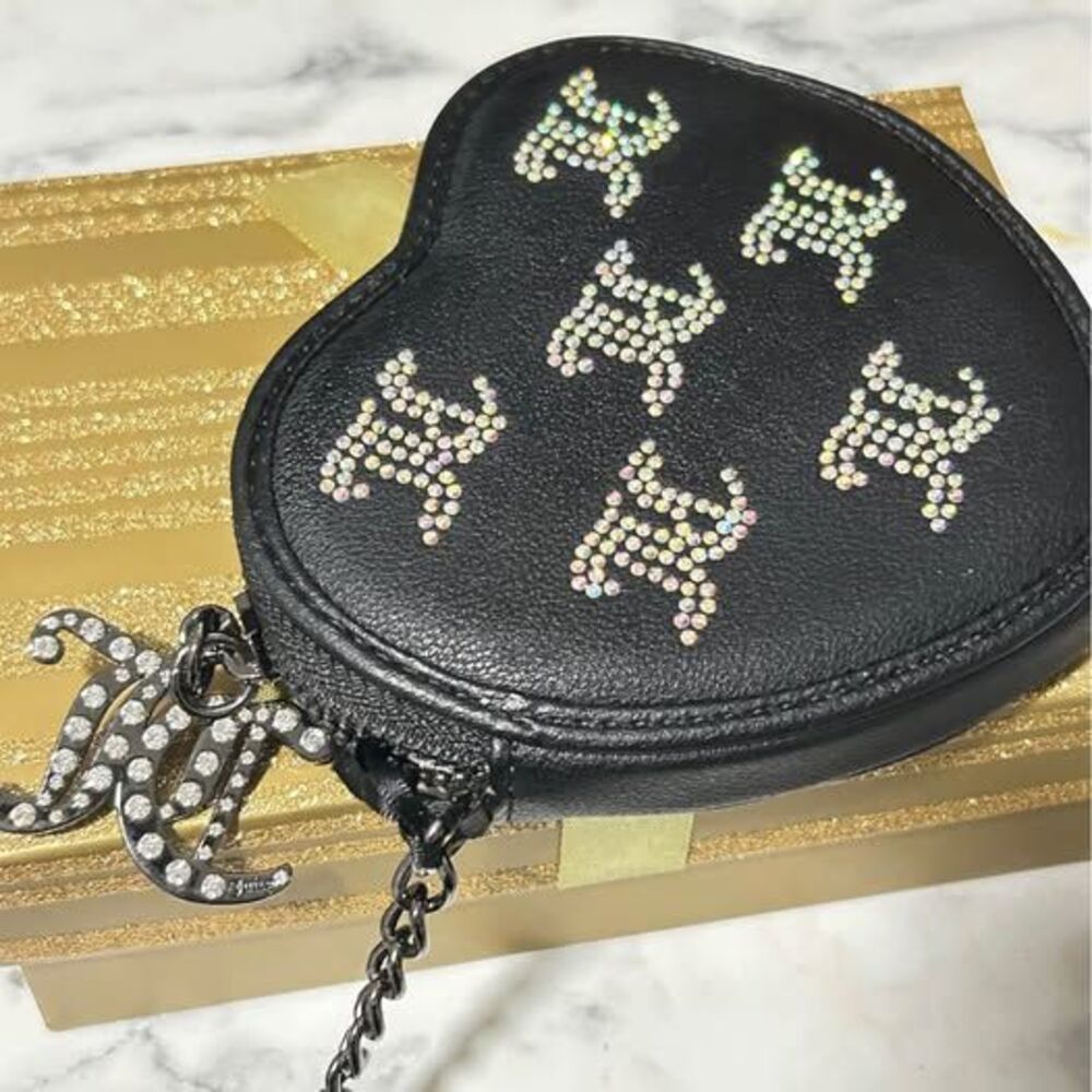 Juicy Couture Heart Rhinestone Coin Purse Pouch NWOT